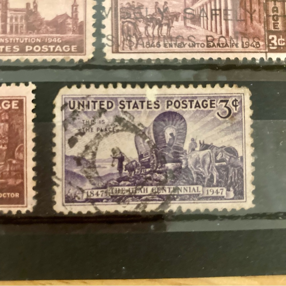1940s Vintage Stamp Collection Page Ephemera US Stamps WWII Collectibles - Picture 14 of 15